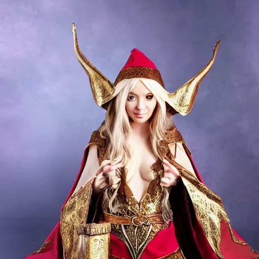 Prompt: photo of a beautiful elf with ornate robes,