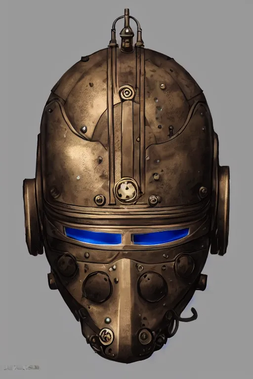 Image similar to steampunk helmet fantasy art mask robot ninja stylized digital illustration sharp focus, elegant intricate digital painting artstation concept art global illumination ray tracing advanced technology chaykin howard and campionpascale and cooke darwyn and davis jack