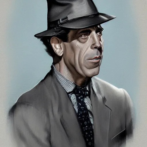 Image similar to humphrey bogart as sam spade, portrait, highly detailed, digital painting, artstation, concept art, sharp focus, illustration, art , style of norman rockwell by norman rockwell