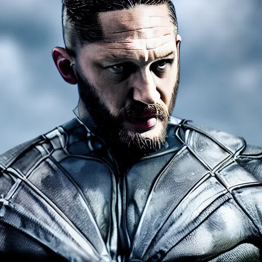 Image similar to Tom Hardy in wolverine Suit 4K quality Photorealism