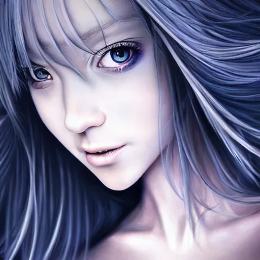 Image similar to demented girl, ultra detailed painting at 1 6 k resolution and epic visuals. epically beautiful image. amazing effect, image looks crazily crisp as far as it's visual fidelity goes, absolutely outstanding. vivid clarity. ultra. iridescent. mind - breaking. mega - beautiful pencil shadowing. beautiful face. ultra high definition, range murata and artgerm