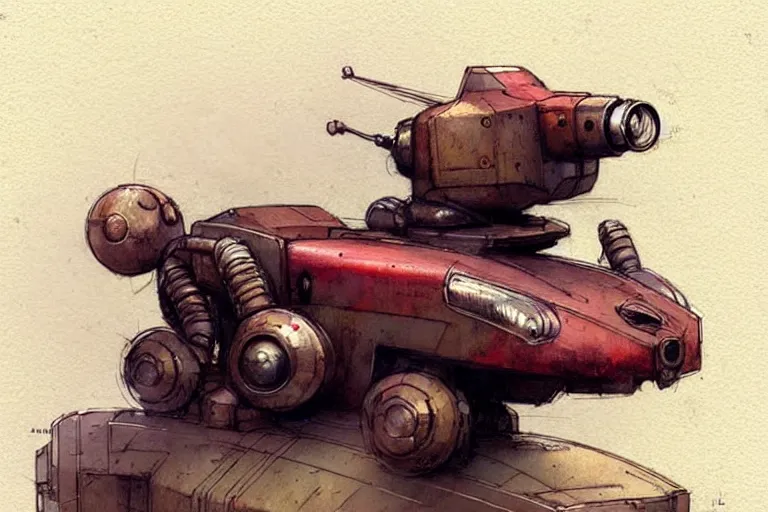 Image similar to adventurer ( ( ( ( ( 1 9 5 0 s retro future robot mouse battlemech house. muted colors. ) ) ) ) ) by jean baptiste monge!!!!!!!!!!!!!!!!!!!!!!!!! chrome red