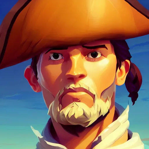 Image similar to painting jack the pirate on sea of thieves game avatar hero smooth face median photoshop filter cutout vector behance hd by jesper ejsing, by rhads, makoto shinkai and lois van baarle, ilya kuvshinov, rossdraws, illustration, art by ilya kuvshinov and gustav klimt