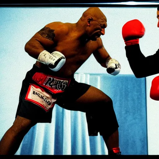 Image similar to mike tyson fighting mark zuckerberg in ring