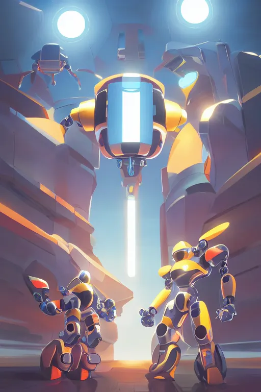 Image similar to metabots medabots medarotto medarot robot minimalist comics, behance hd by jesper ejsing, by rhads, makoto shinkai and lois van baarle, ilya kuvshinov, rossdraws global illumination ray tracing hdr radiating a glowing aura