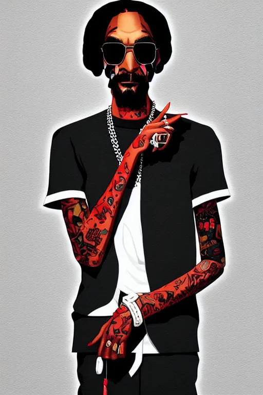 Image similar to portrait of snoop the dogg by james jean by ilya kuvshinov kintsugi