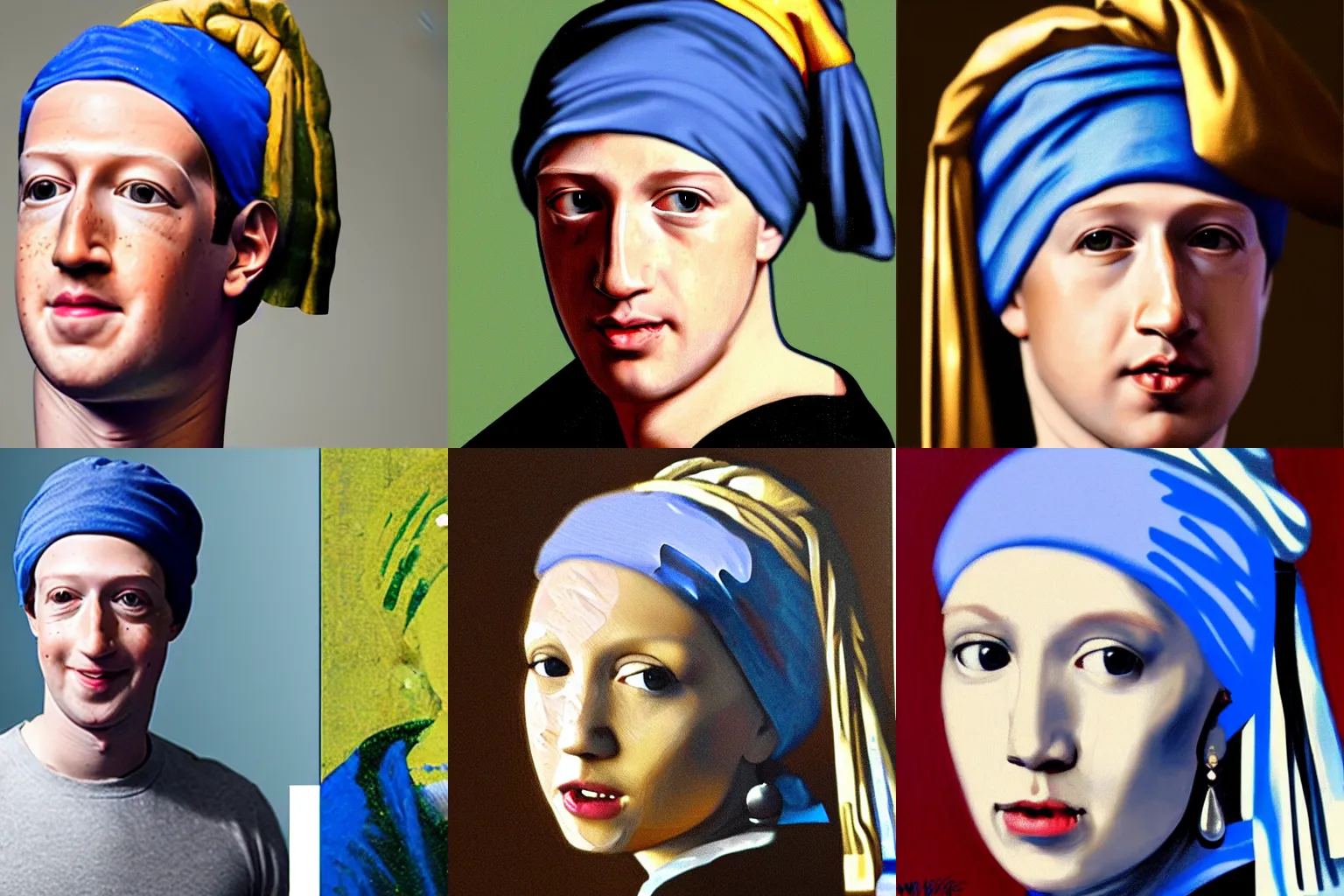 Prompt: mark zuckerberg as the girl with the pearl earring