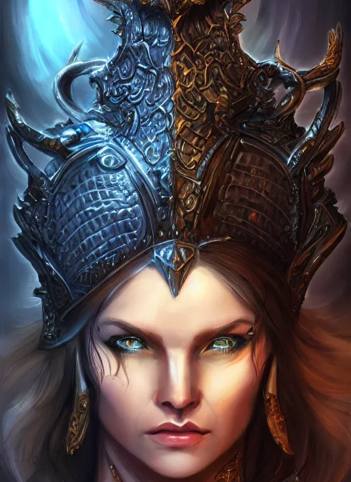 Image similar to a higly detailed airbrush portrait painting of a fantasy character, fantasy portrait, pinterest, baldur's gate, dynamic lighting, ambient lighting, deviantart