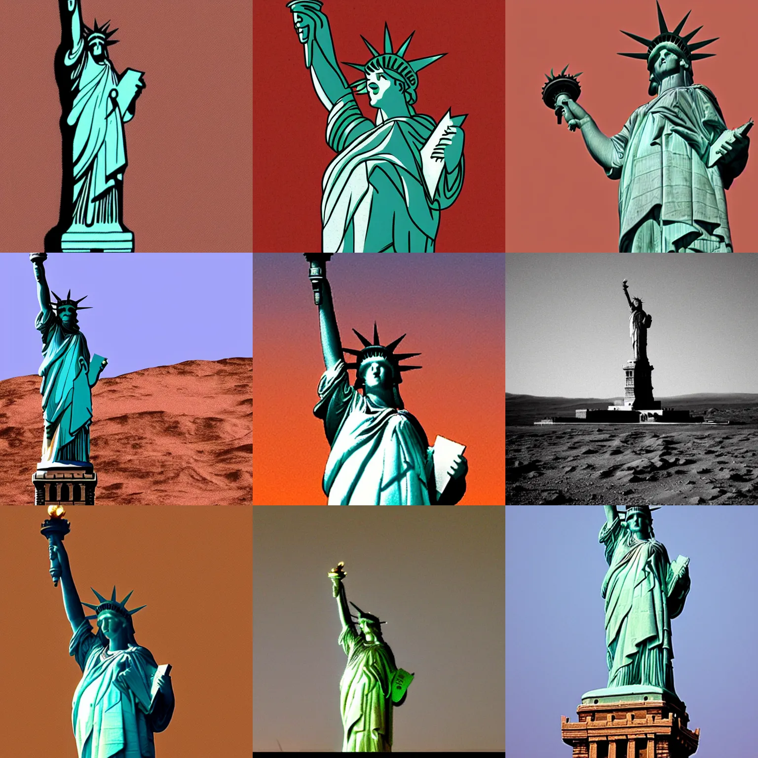 Prompt: Statue of Liberty in mars