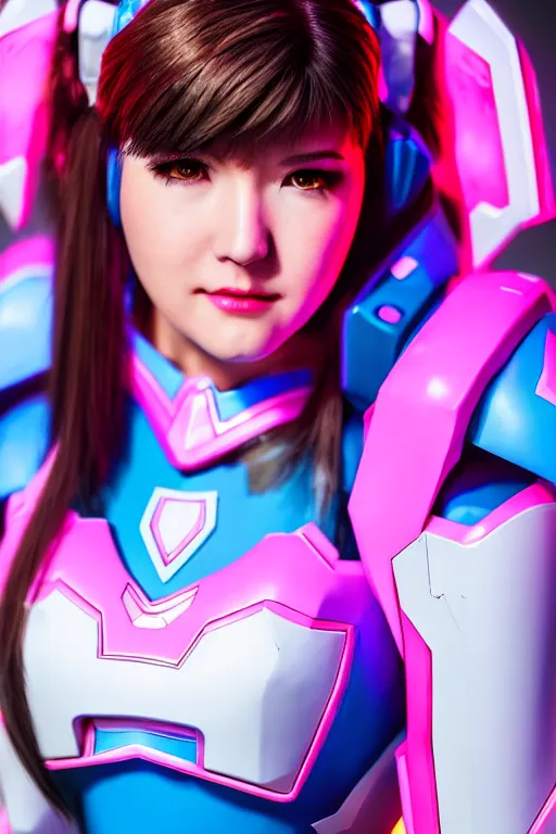 Image similar to d. va from overwatch as a real person, studio lighting, high detail, dramatic lighting, 4 k, 8 k, hdr