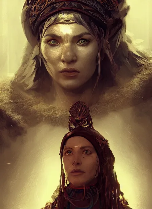 Image similar to portrait, female ancient shaman, dramatic lighting, cinematic, establishing shot, extremly high detail, foto realistic, cinematic lighting, post processed, concept art, artstation, matte painting, style by eddie mendoza, raphael lacoste, alex ross