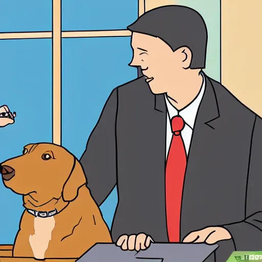 Prompt: wikihow illustration for how to get your dog elected as president
