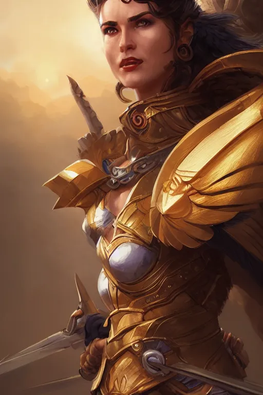 Image similar to amazon valkyrie athena, d & d, fantasy, portrait, highly detailed, headshot, digital painting, trending on artstation, concept art, sharp focus, illustration, art by artgerm and greg rutkowski and magali villeneuve