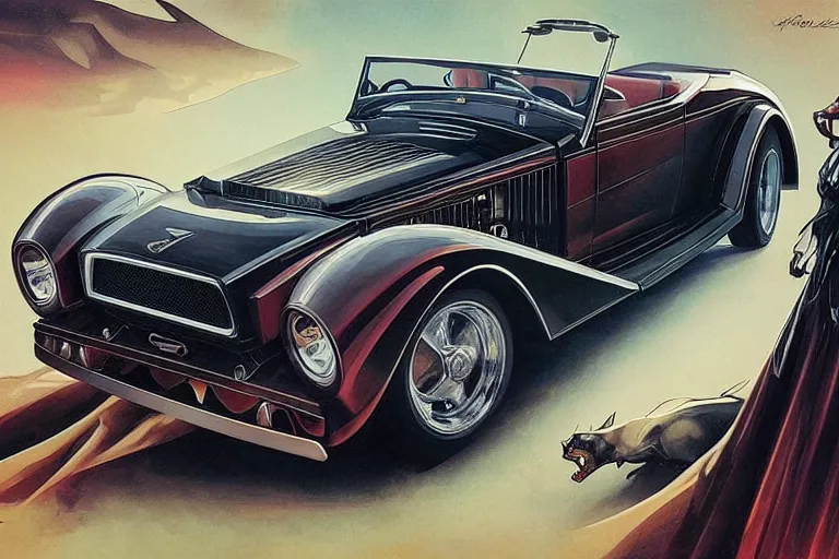 Image similar to combination 1930s luxury antique ford mustang and countach car, highly detailed, digital painting, artstation, concept art, sharp focus, illustration, art by artgerm and greg rutkowski and alphonse mucha