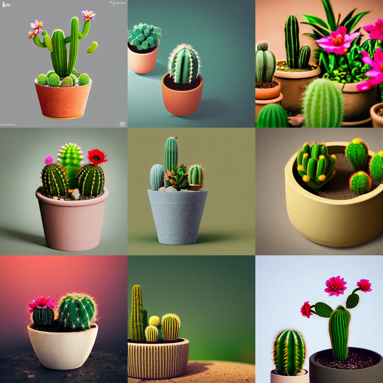 Prompt: a isometric macro photo of a beautiful flower pot with different plants, cactus and flowers, a little gnomo, a lot of sub surface scatering, higly detailed, octane, trending artstation, bokeh effect, warm colors, god rays