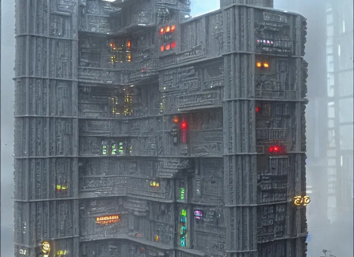 Image similar to building from the 1982 science fiction film Blade Runner