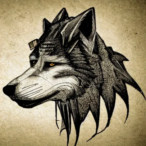 Image similar to retarded wolf, da vinci