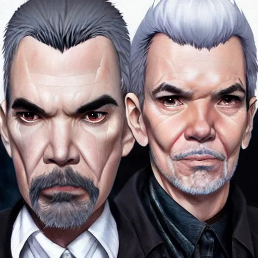 Image similar to billy bob thornton is lorne malvo is a cyborg, drawn by krenz cushart