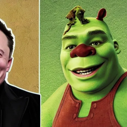 Image similar to elon musk as shrek