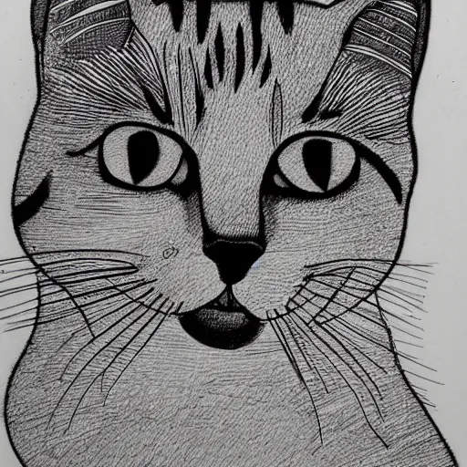 Prompt: cat, one line drawing