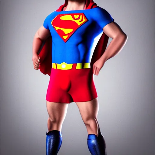 Image similar to studio photo, francois hollande wearing superman costume, photorealistic, detailed, studio lighting, 4 k