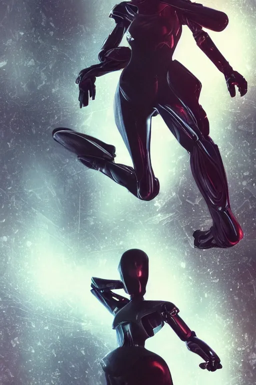 Image similar to Cinestill 50d, 8K, 35mm, beautiful ultra realistic, technology, battle ready grim reaper, retrofuturism, highly detailed, artgerm, artstation, extreme closeup three-quarter android portrait, tilt shift LaGrange point orbit background, three point perspective, focus on portrait of two androids;pointé pose; eye contact, kinemacolor, soft lighting