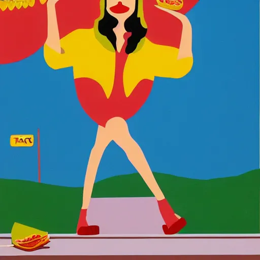 Image similar to taco girl. giclee print by shag ( josh agle ).