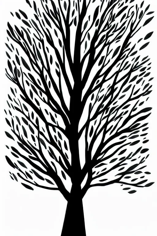 Prompt: minimalist watercolor art of a tree, illustration, vector art