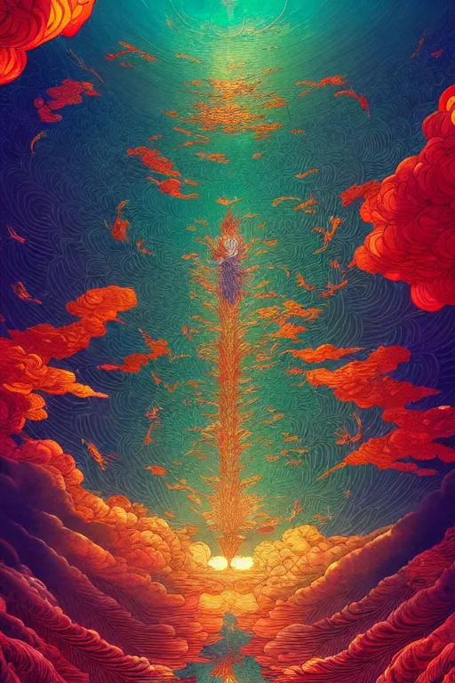 Prompt: a beautiful hyperdetailed design 4 k wallpaper illustration of a huge reddish phoenix, victo ngai style, from china, style of studio ghibli, makoto shinkai, raphael lacoste, louis comfort tiffany, denoise, deblurring, artgerm, xision, james jean, ross tran, chinese style