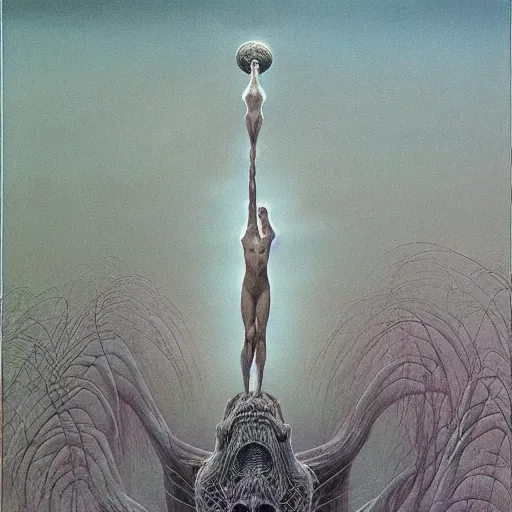 Image similar to Zdzisław Beksiński by Gerald Brom