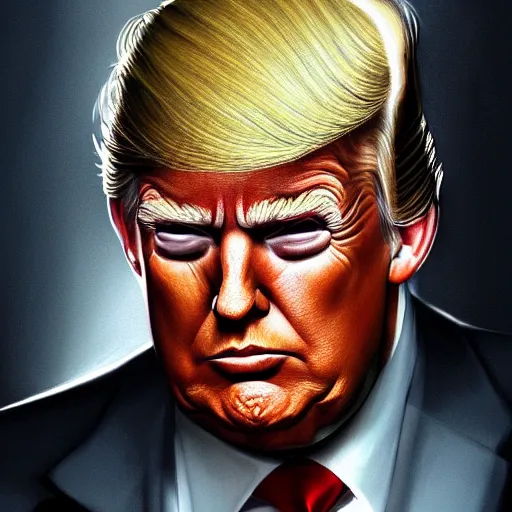 Image similar to trump looks in the mirror and sees biden, intricate, elegant, highly detailed, centered, grungy, digital painting, artstation, concept art, smooth, sharp focus, boris vallejo