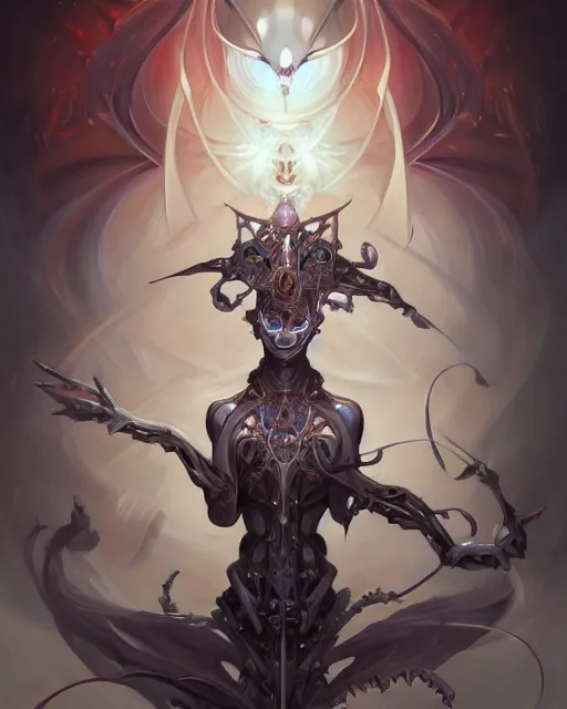 Image similar to portrait of a beautiful supernatural biomechanical emanation, by pete mohrbacher and artgerm and wlop, digital art, highly detailed, intricate, fantasy, mystical, sharp focus, Trending on Artstation HQ, deviantart, unreal engine 5, 4K UHD image