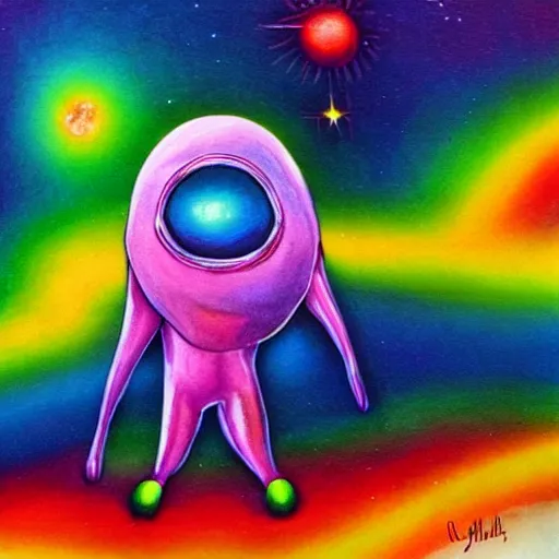 Image similar to rainbow cosmic alien