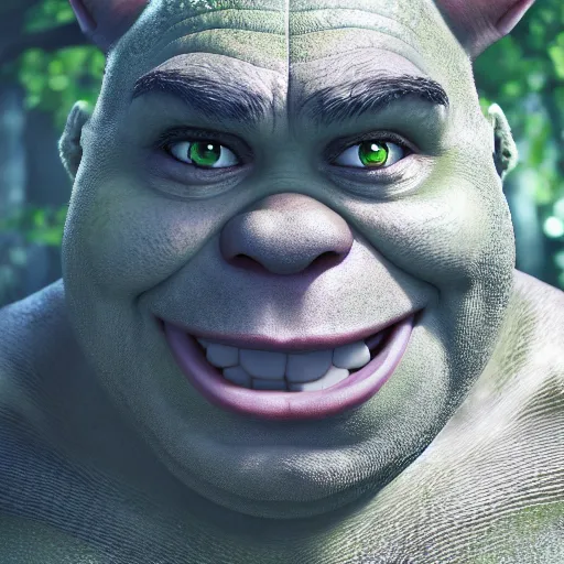 Prompt: portrait of shrek the grand caster of the swamp magic, anime fantasy illustration by tomoyuki yamasaki, kyoto studio, madhouse, ufotable, square enix, cinematic lighting, trending on artstation