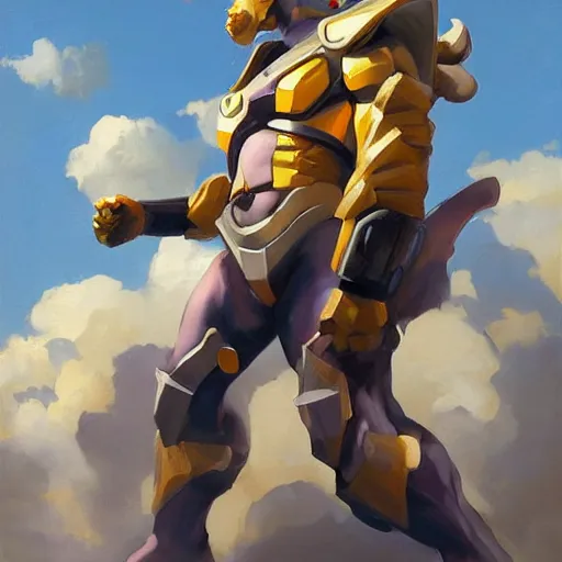 Image similar to greg manchess portrait painting of fierce galactus as overwatch character, medium shot, asymmetrical, profile picture, organic painting, sunny day, matte painting, bold shapes, hard edges, street art, trending on artstation, by huang guangjian, gil elvgren, ruan jia, greg rutkowski, gaston bussiere