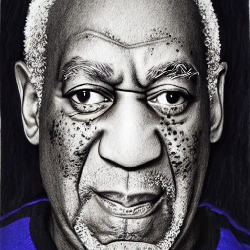 Image similar to a poorly drawn pencil portrait of bill cosby