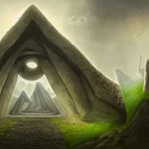 Image similar to beautiful matte painting of entrance to maze