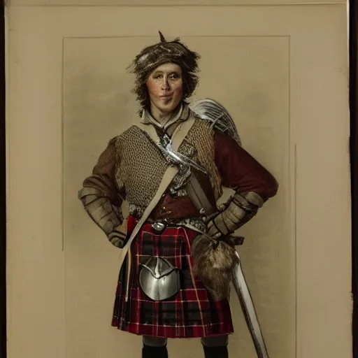 Image similar to a portrait of a Scottish laird wearing a balmoral, art