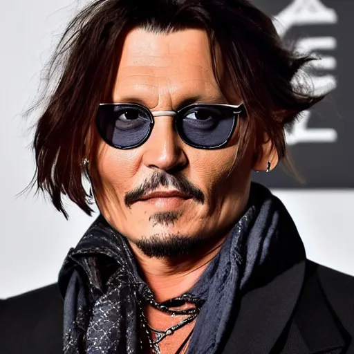 Prompt: johnny depp but he weighs 1, 0 0 0 pounds