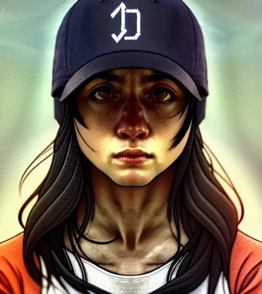 Prompt: symmetry ( clementine from the walking dead wearing her iconic baseball ( letter d ) hat portrait ) ultra detailed, intricate, anime, dynamic lighting, digital art, digital painting, art station, wlop, sharp focus, illustration, art by artgerm and greg rutkowski and alphonse mucha