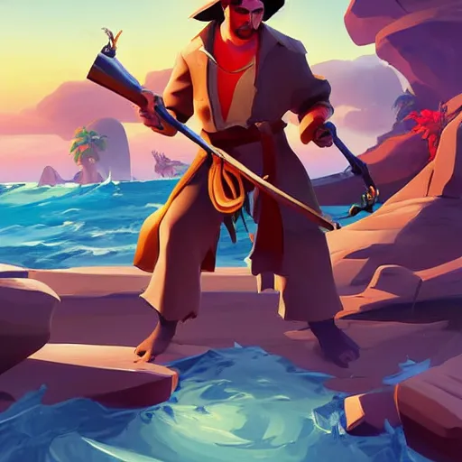 Image similar to painting treasure on sea of thieves game smooth median photoshop filter cutout vector, behance hd by jesper ejsing, by rhads, makoto shinkai and lois van baarle, ilya kuvshinov, rossdraws global illumination