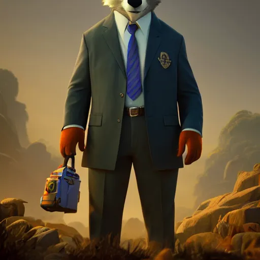 Prompt: a film still from zootopia main character portrait anthro anthropomorphic wolf security guard head animal person fursona wearing suit and tie pixar disney dreamworks animation sharp rendered in unreal engine 5 octane key art by greg rutkowski bloom dramatic lighting modeling expert masterpiece render