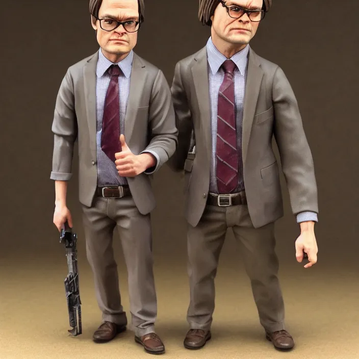 Image similar to Realistic abomination Dwight Schrute, imsorryjon, Dwight Schrute, figurine, detailed product photo