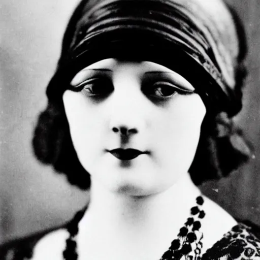 Prompt: photograph of a woman wearing weimar berlin fashion, 1 9 2 0's, looking at the camera, aesthetic, elaborate, intricate, highly detailed, detailed face, smooth, sharp focus, occlusion shadow, rim light, art by waterhouse, millais,