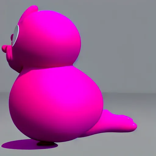 Prompt: a giant pink windup chick, 3d model, octane engine, realistic shadows, dynamic lighting