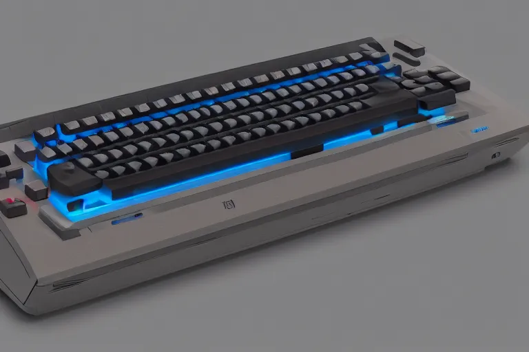 Image similar to the commodore 6 4 if it was built in 2 0 2 4, cyberdeck, 4 k, hd, concept art