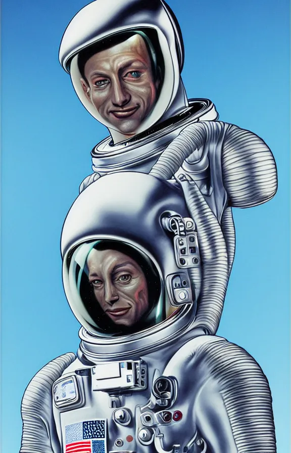 Prompt: portrait of an astronaut, alien, in the style of hajime sorayama