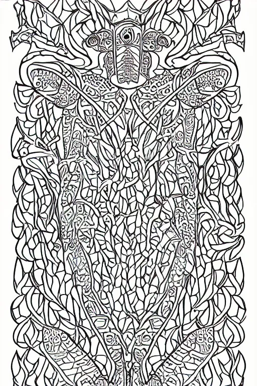 Image similar to symmetric lizard adult colouring page ink drawing