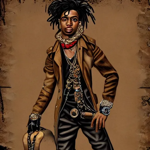 Image similar to playboi carti in steampunk style digital art 4 k the detailed super realistic