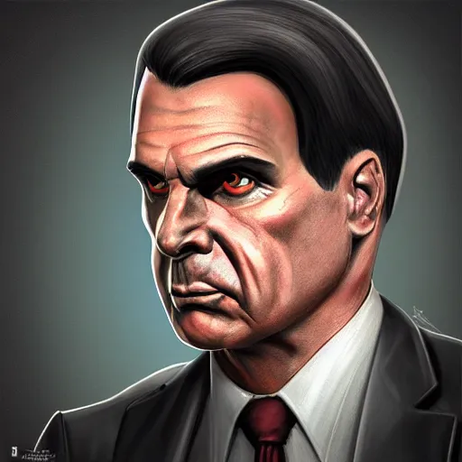 Prompt: hyperrealistic mixed media image of Jair bolsonaro as a vampire, stunning 3d render inspired art by István Sándorfi and Greg Rutkowski, perfect facial symmetry, realistic, highly detailed attributes and atmosphere, dim volumetric cinematic lighting, 8k octane extremely hyper-detailed render, post-processing, masterpiece,